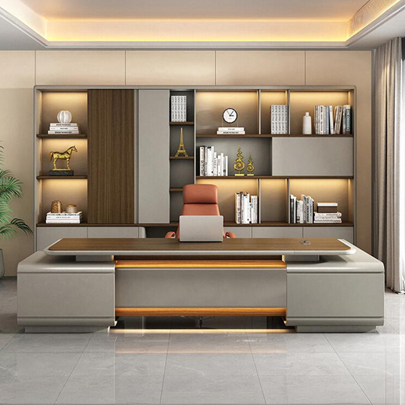 Модел DBT008 Executive Desk, President/Офис бюро на председателя, първокласно голямо бюро за мениджър с комплект офис столове за мениджър\\Офисът на